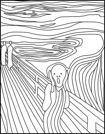 famous art coloring pages|More.